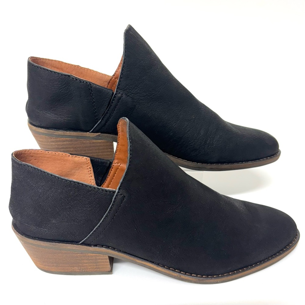 Lucky Brand LK- Fausst Leather Bootie Ankle Boots Black Size 12